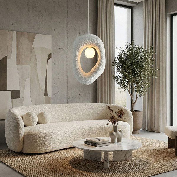 Bílé kovové závěsné svítidlo Lore – Opviq lights-image-4