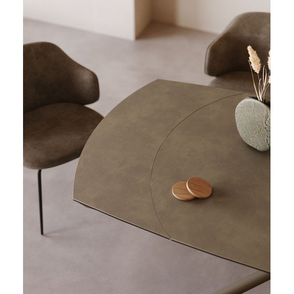 Rozkládací jídelní stůl s přídavnou deskou s keramickou deskou 100x130 cm Yodalia – Kave Home-image-2