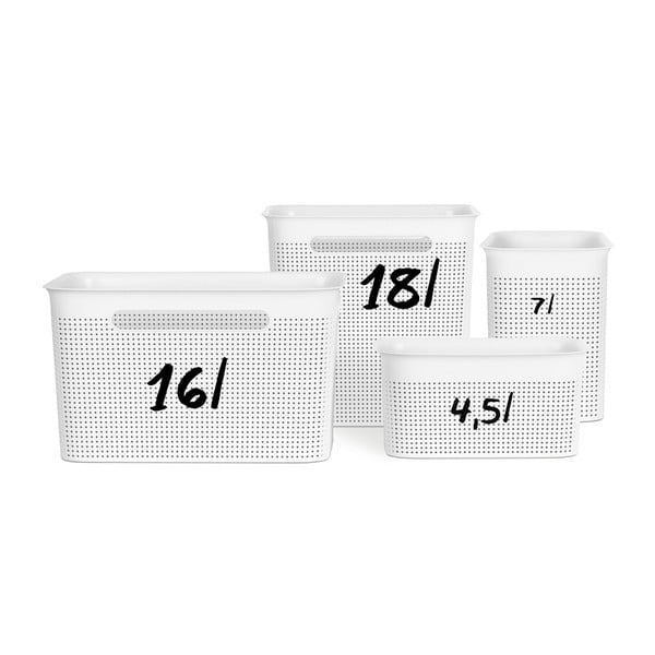 Bílý úložný košík z recyklovaného plastu Brisen - Rotho-image-2