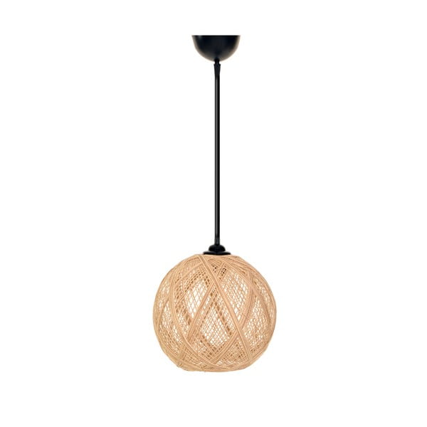 Závěsné svítidlo v černo-přírodní barvě se stínidlem z juty ø 24 cm – Opviq lights