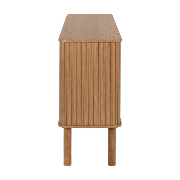 Nízká komoda v dekoru dubu s posuvnými dveřmi v přírodní barvě 160x80 cm Langley – Actona-image-3