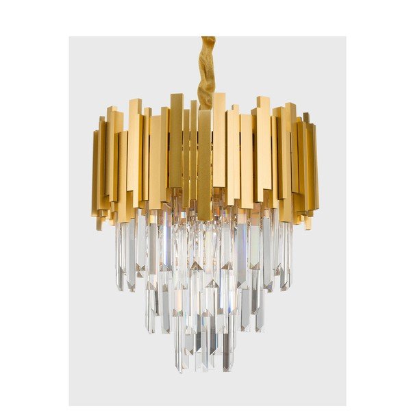 Kovové závěsné svítidlo ve zlaté barvě s křišťálovým stínidlem ø 40 cm Grane – Nova Luce-image-1