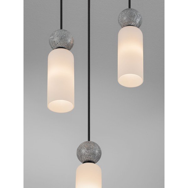 Matně černé kamenné závěsné svítidlo se skleněným stínidlem ø 25 cm Filomena – Nova Luce-image-1