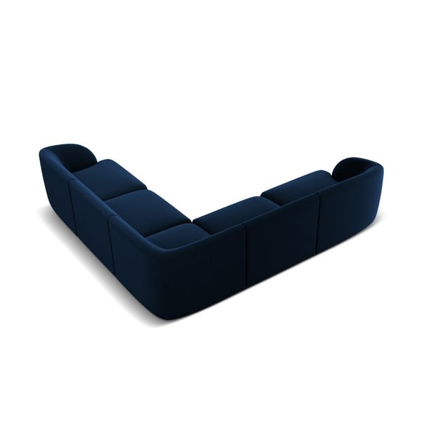 Modrá sametová rohová pohovka Miley - Micadoni Home-image-3