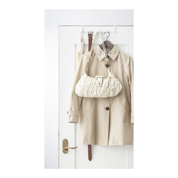 Bílý kovový věšák na dveře 30 cm Tower – YAMAZAKI-image-1