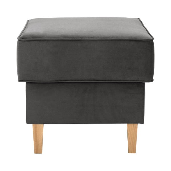 Antracitové sametové křeslo ušák s podnožkou Max Winzer Lorris-image-4