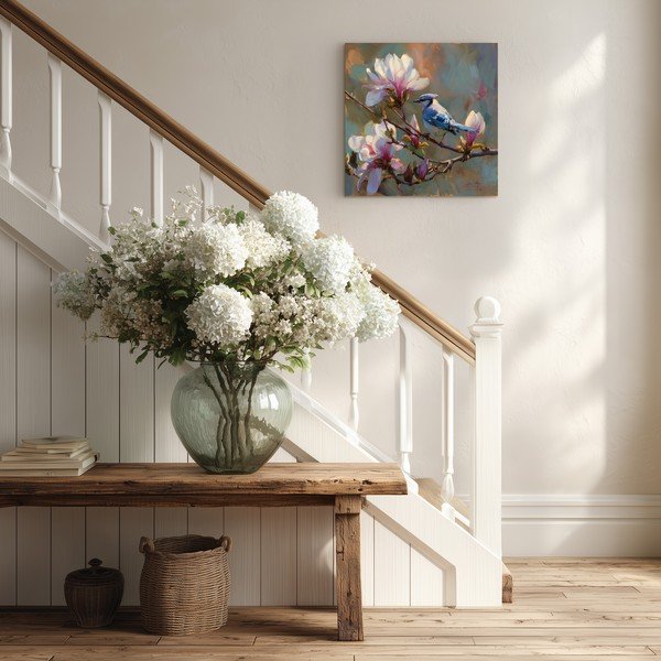 Tištěný obraz na plátně 32x32 cm Bluejay & Blossom – Styler-image-2