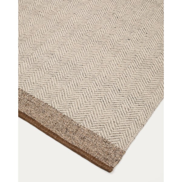 Béžový oboustranný ručně tkaný vlněný koberec 200x300 cm Nifelia – Kave Home-image-3