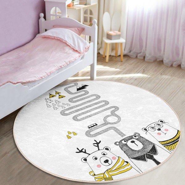 Bílý dětský koberec ø 100 cm Comfort – Mila Home-image-1