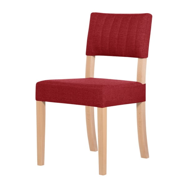 Červená židle s hnědými nohami Ted Lapidus Maison Néroli
