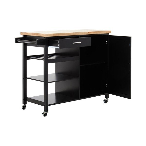 Kuchyňský ostrůvek na kolečkách z kaučukového dřeva 48x105 cm Frankfurt – Premier Housewares-image-4