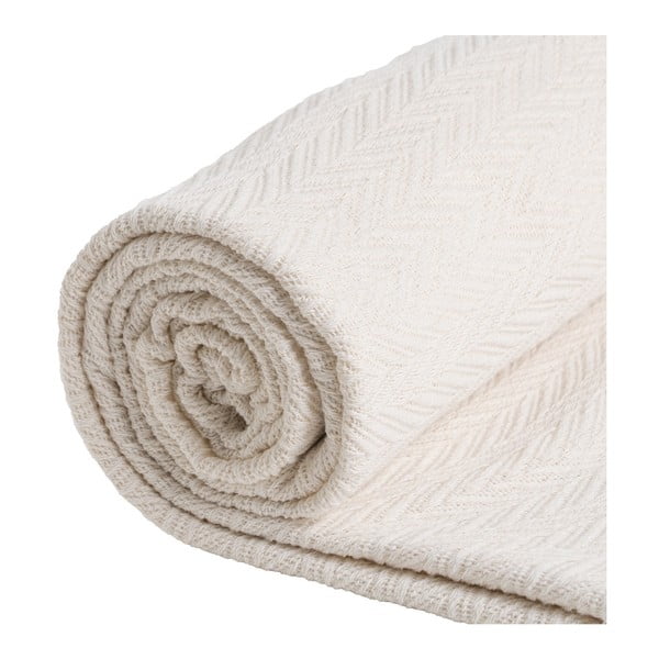 Krémový přehoz z recyklované bavlny 180x260 cm Spike – Ixia-image-4