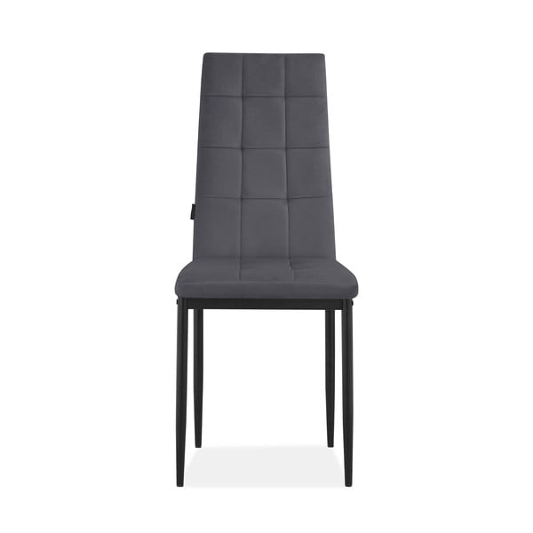 Antracitové sametové jídelní židle v sadě 2 ks Becca – Støraa-image-2