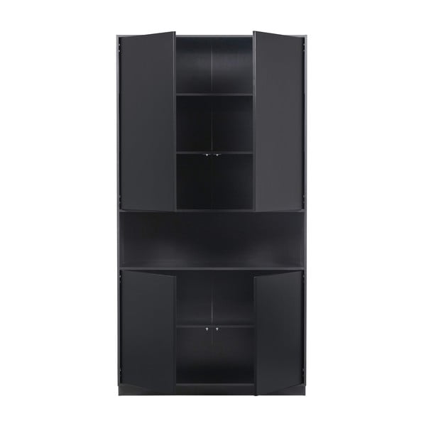 Černá modulární knihovna z borovicového dřeva 190x210 cm Finca – WOOOD-image-4