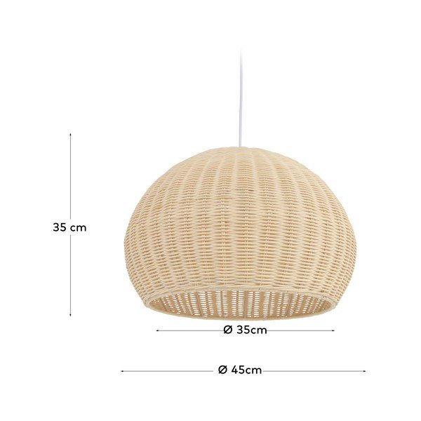 Ratanové stínidlo v přírodní barvě ø 45 cm Deyarina – Kave Home-image-3