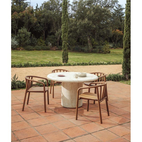 Betonový kulatý zahradní jídelní stůl ø 122 cm Drasi – Kave Home-image-1
