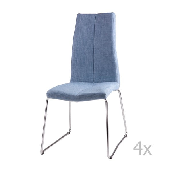Sada 4 modrých jídelních židlí sømcasa Aroa