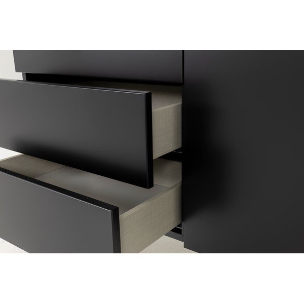 Vysoká komoda v dekoru ořechu v černo-přírodní barvě 120x133 cm Plain – Tenzo-image-1
