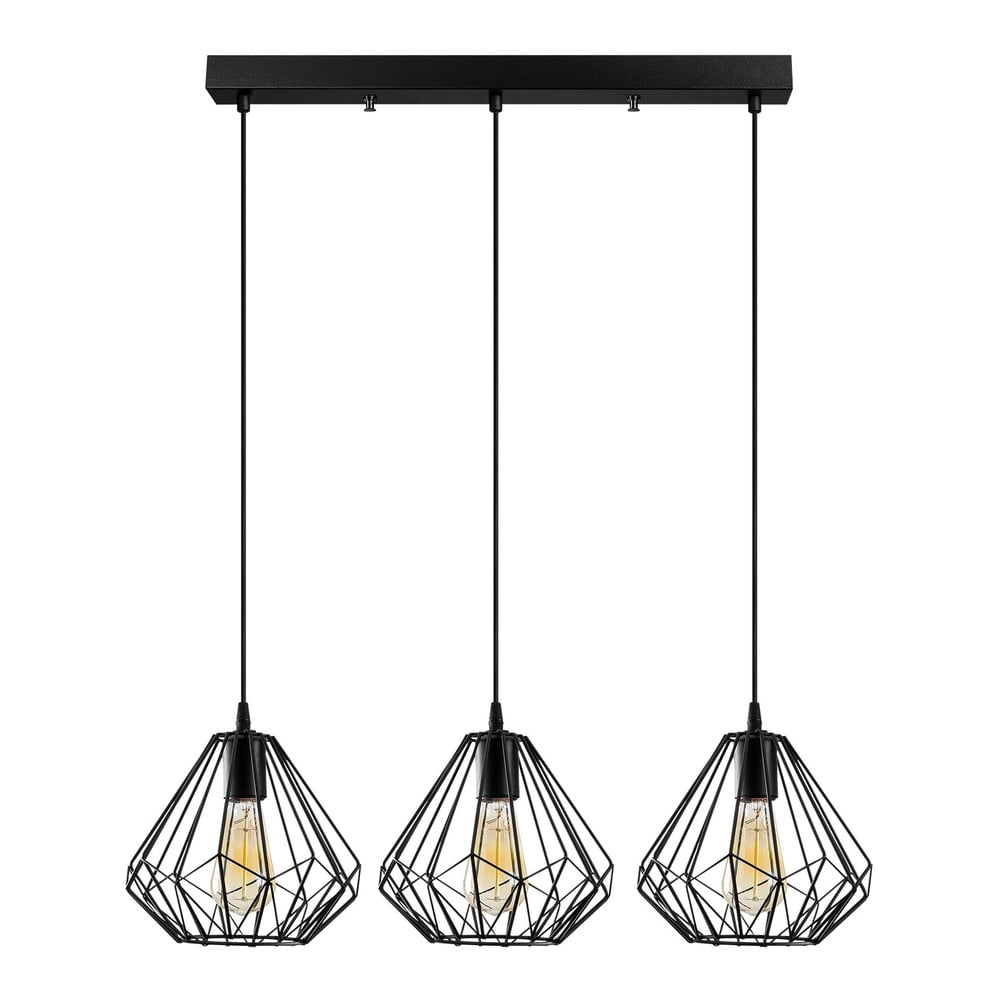 Černé závěsné svítidlo s kovovým stínidlem Diamond – Opviq lights