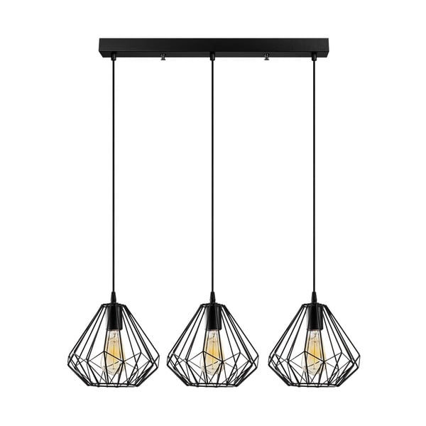 Černé závěsné svítidlo s kovovým stínidlem Diamond – Opviq lights