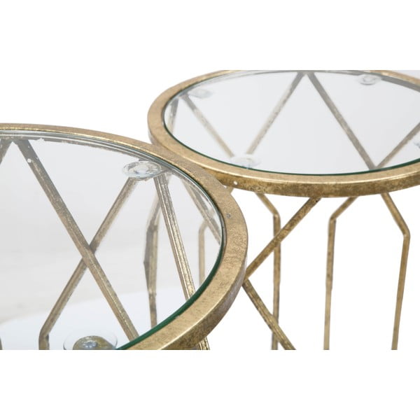 Kulaté odkládací stolky v sadě 3 ks se skleněnou deskou ø 32 cm Tunisi – Mauro Ferretti-image-3