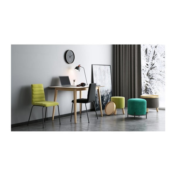 Zelená stolička s detaily z bukového dřeva a odnímatelnou deskou Garageeight Molde, ⌀ 35 cm-image-4