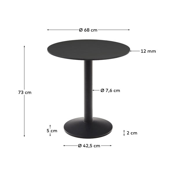 Kovový kulatý zahradní jídelní stůl 68x68 cm Esilda – Kave Home-image-4