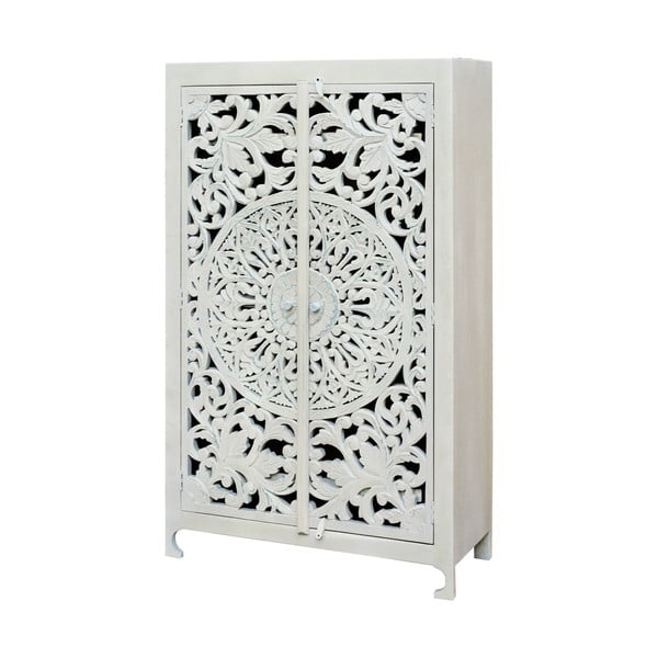 Krémová skříňka z mangového dřeva 165x40 cm Kalita – Støraa-image-1