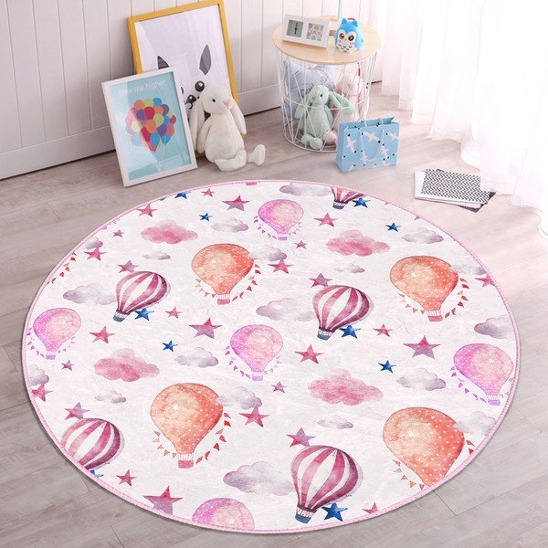 Růžový dětský koberec ø 120 cm Comfort – Mila Home-image-3