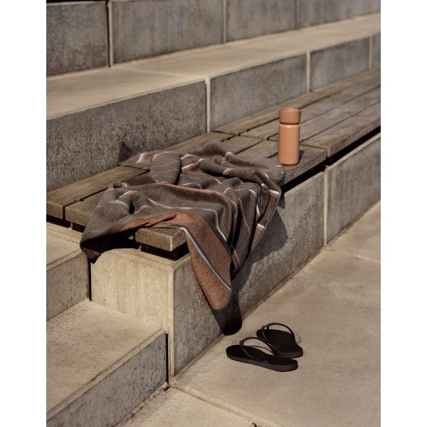 Hnědá/béžová bavlněná osuška 70x140 cm Sauna – Zone-image-4