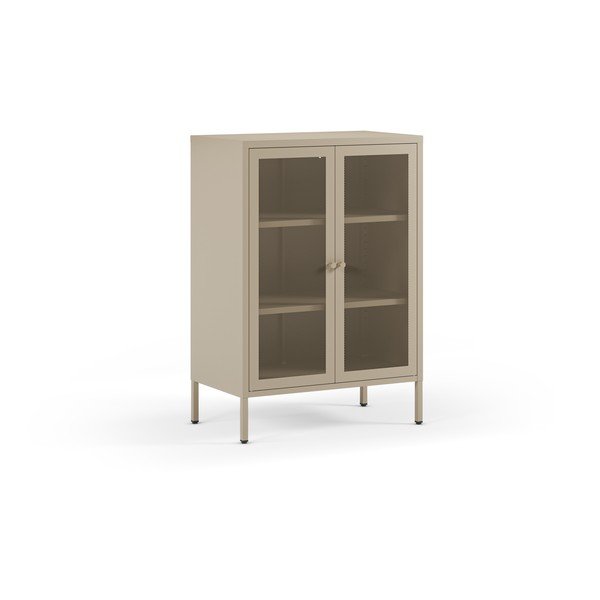 Krémová kovová skříňka 70x100x40 cm Fayna – Marckeric-image-3