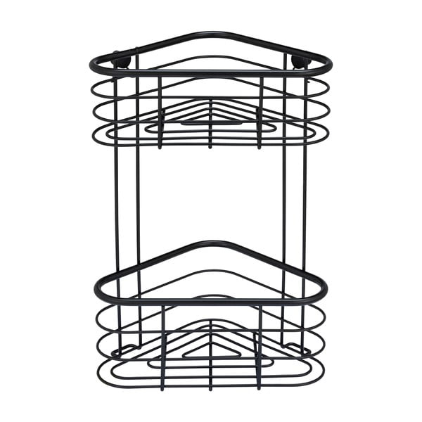 Černá rohová sprchová police Wenko Trestina, 25 x 35 cm-image-3