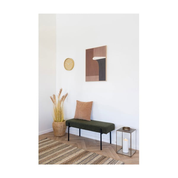 Tmavě zelená lavice z textilie bouclé Swindon – House Nordic-image-4