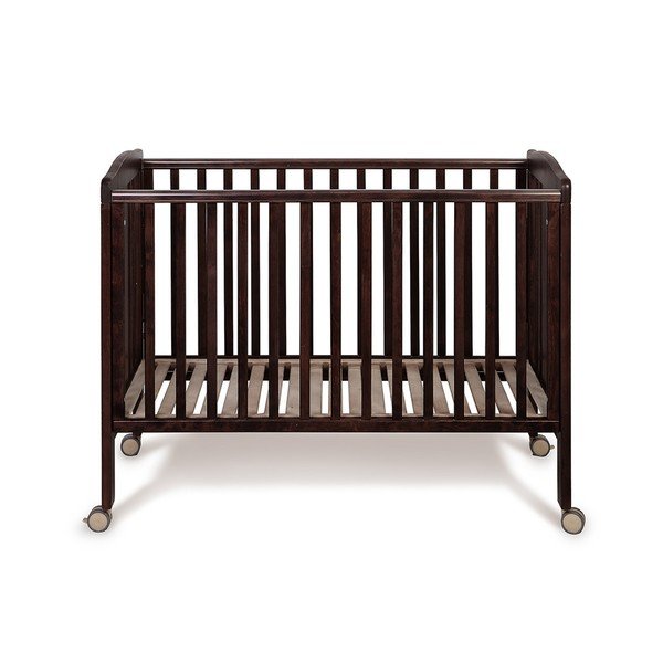 Tmavě hnědá postýlka na kolečkách s polohovatelnou bočnicí YappyKids Qu, 120 x 60 cm-image-3