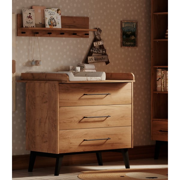 Přebalovací pult v dekoru buku v přírodní barvě Retro – Pinio-image-4