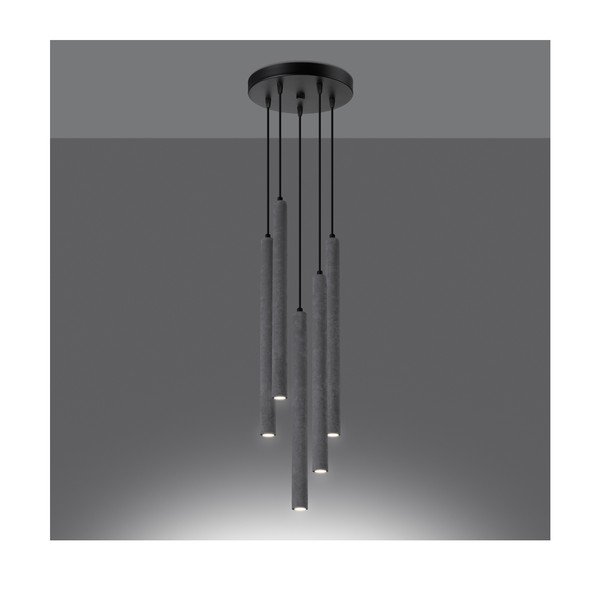 Šedé betonové závěsné svítidlo ø 25 cm Fideus – Sollux-image-4