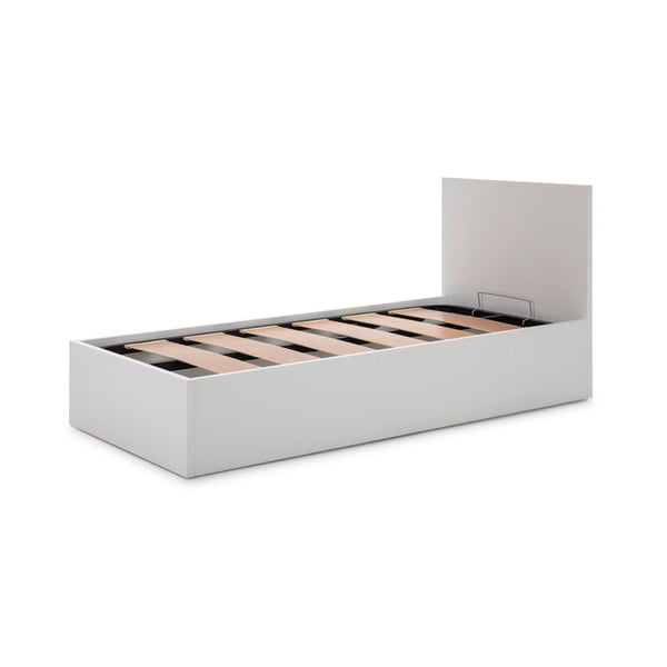 Bílá postel s úložným prostorem a roštem 90x190 cm Kronos - Marckeric-image-2