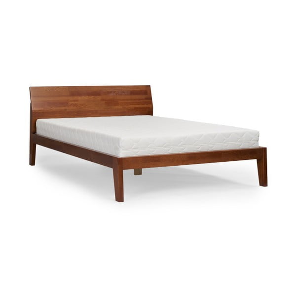 Hnědá dvoulůžková postel z borovicového dřeva 140x200 cm Agava – Skandica