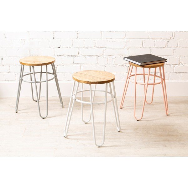 Šedá/v přírodní barvě stolička z jilmového dřeva District – Premier Housewares-image-2