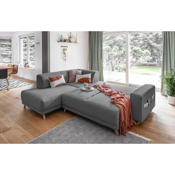 Šedá rozkládací/s úložným prostorem rohová pohovka (levý roh/do L) Classy Sophie – Miuform-image-4