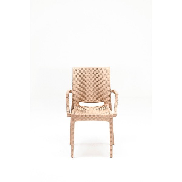 Béžový zahradní jídelní set z umělého ratanu pro 4 Rattan – Floriane Garden-image-2