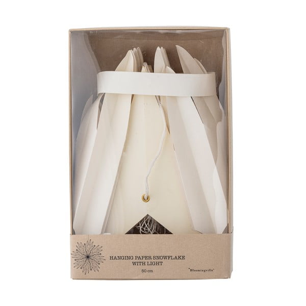 Bílá závěsná světelná dekorace ø 50 cm Elijas – Bloomingville-image-4