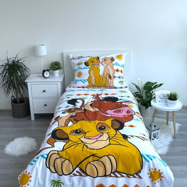 Bavlněné dětské povlečení na jednolůžko 140x200 cm Lion King Africa – Jerry Fabrics-image-1