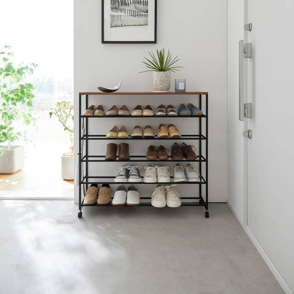 Černý kovový stojan na boty 90,5x87x26 cm Tower – YAMAZAKI-image-2