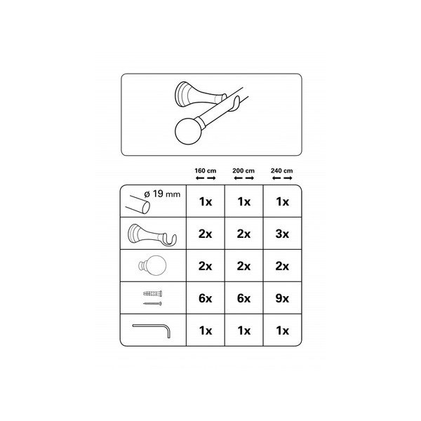 Kovová garnýž 200 cm Polaris – Gardinia-image-2