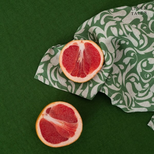 Lněná utěrka 45x65 cm Evergreen Damask – Linen Tales-image-2