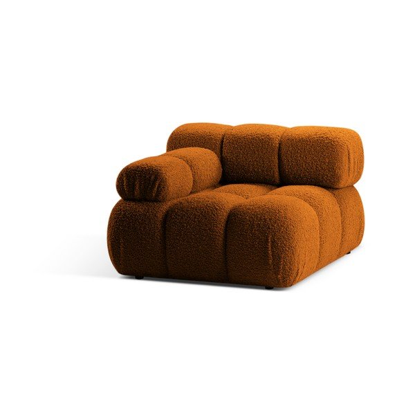 Oranžový modul pohovky z textilie bouclé (levý roh) Bellis – Micadoni Home-image-3