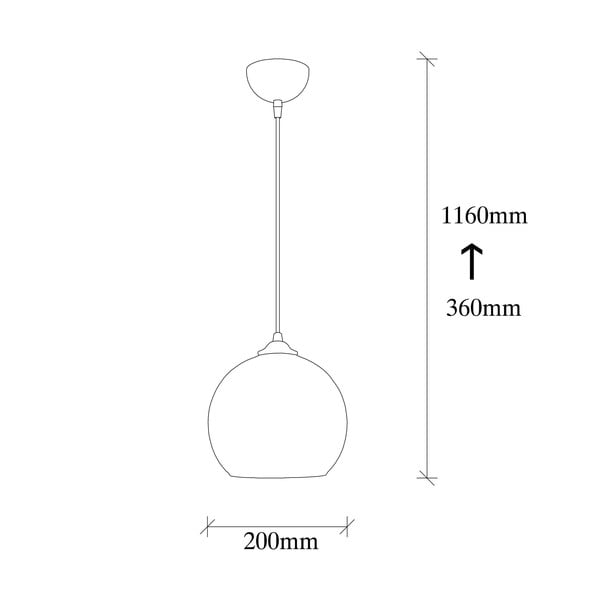 Závěsné svítidlo v okrově žluté a černé barvě se skleněným stínidlem ø 20 cm Camini – Opviq lights-image-4