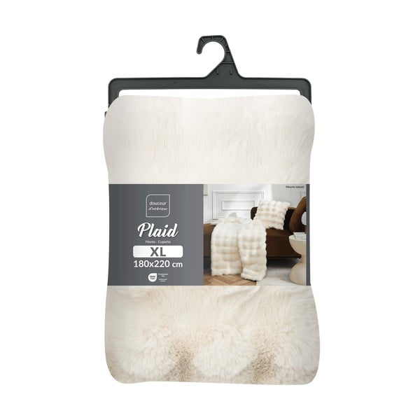 Krémová deka z mikroplyše 180x220 cm Mounty – douceur d'intérieur-image-4