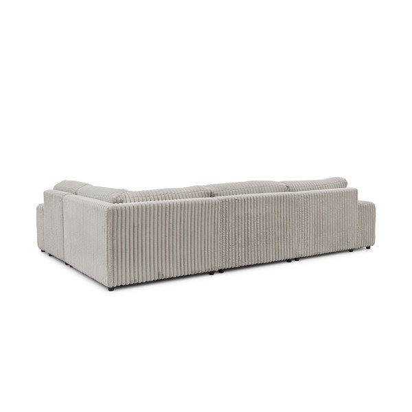 Světle šedá manšestrová rohová pohovka (pravý roh/do "U") Justin – Ropez-image-3